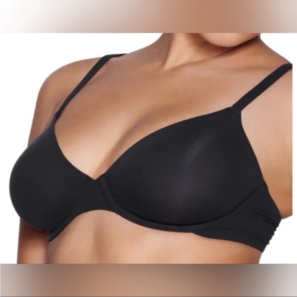 Skims fits everybody unlined underwire bra in onyx